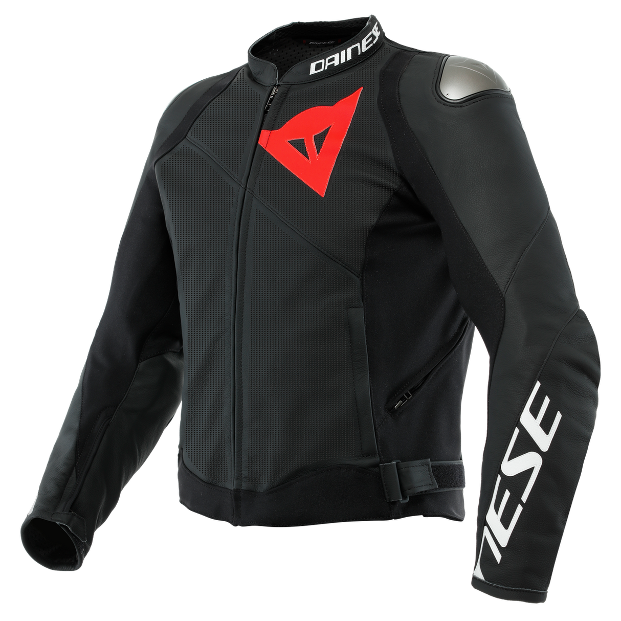 Dainese Sportiva Perforated Leather Jacket - Black-Matt/Black-Matt/Black-Matt