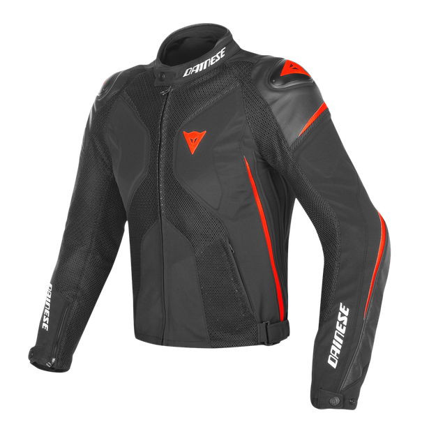 Dainese Super Rider D-Dry Jacket - Black/Black/Fluo Red
