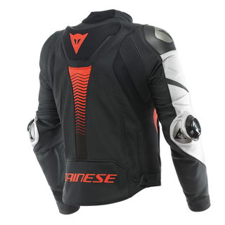 Dainese Super Speed 4 Perorated Leather Jacket - Black-Matt/White/Fluro-Red