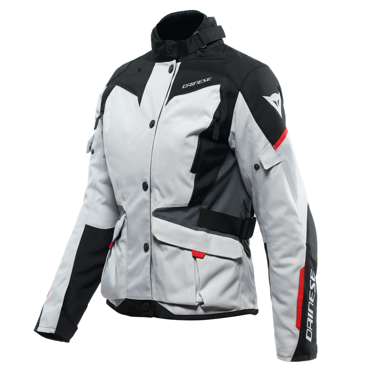 Dainese Tempest 3 Lady D-Dry Jacket - Glacier-Gray/Black/Lava-Red