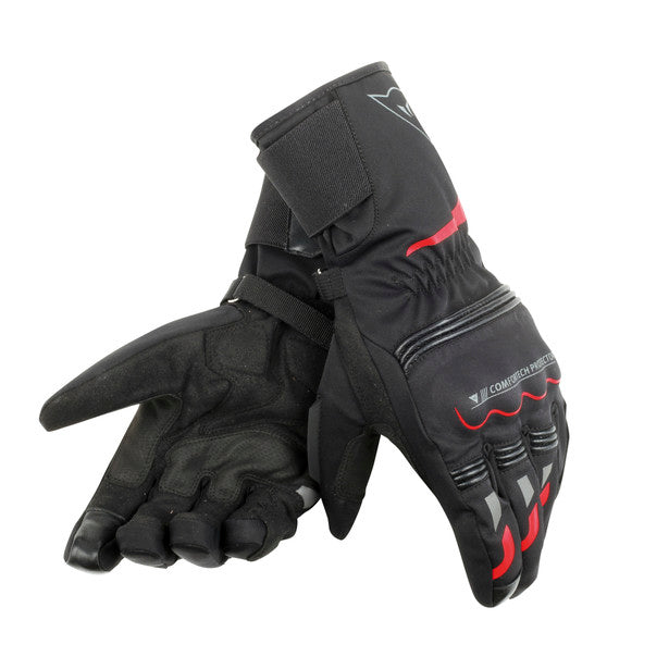 Dainese Tempest Unisex D-Dry Motorcycle Long Gloves - Black/Red