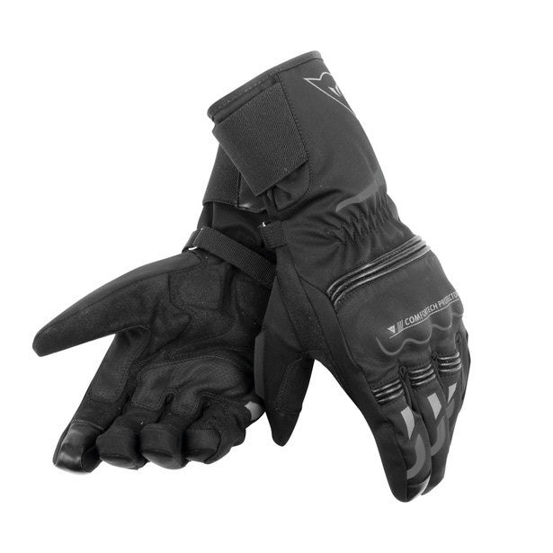 Dainese Tempest Unisex D-Dry Motorcycle Long Gloves - Black/Black