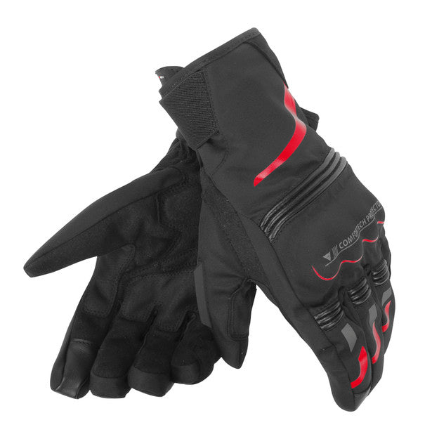 Dainese Tempest Unisex D-Dry Short Motorcycle Gloves - Black/Red