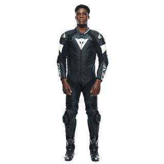 Dainese Tosa 1PC Perforated Leather Suit - Black/Black/White