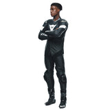 Dainese Tosa 1PC Perforated Leather Suit - Black/Black/White