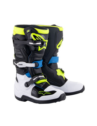 Alpinestars Tech 7S Youth MX Boots - Black Enamel Blue Yellowfluro