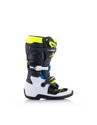 Alpinestars Tech 7S Youth MX Boots - Black Enamel Blue Yellowfluro