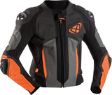 Ixon Vendetta Evo Leather Jacket - Black/Anthracite/Orange
