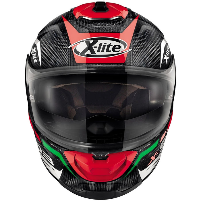 X Lite X 903 Ultra Carbon Cavalcade 10 Helmet Carbon Red White